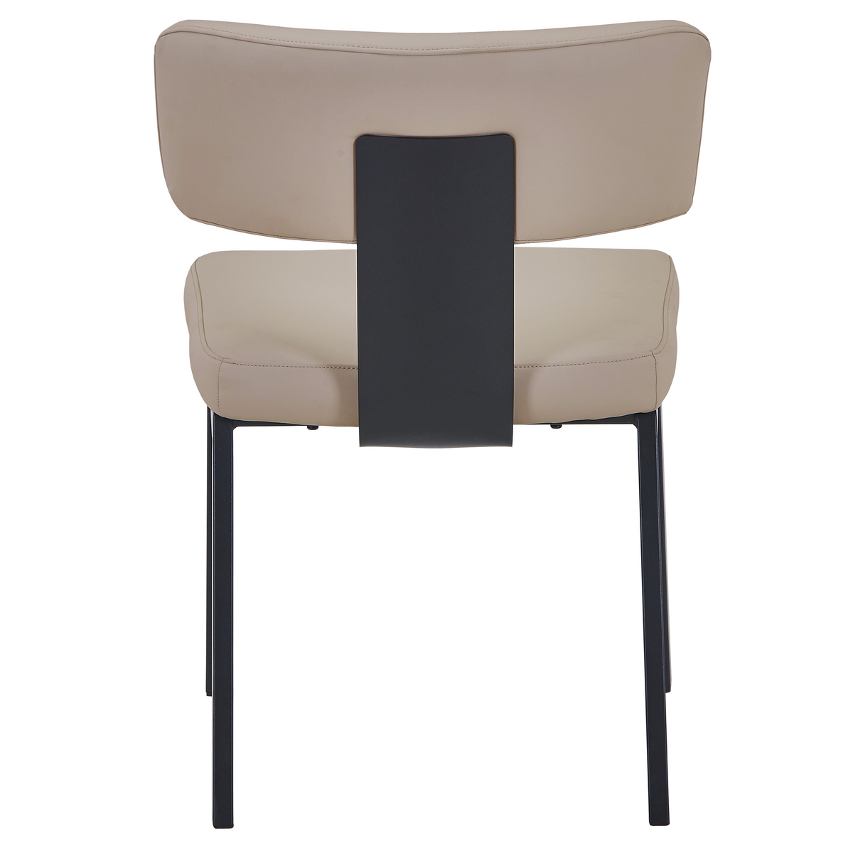 Teres Dining Chair with Leather Upholstery and Steel Legs