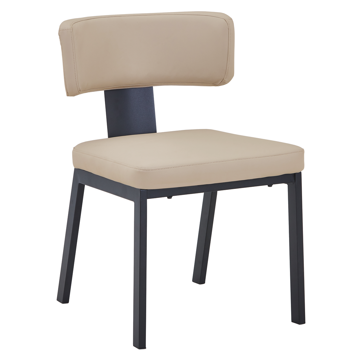 Teres Dining Chair with Leather Upholstery and Steel Legs