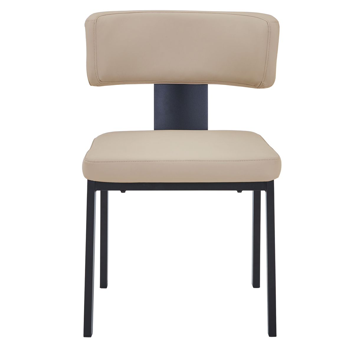 Teres Dining Chair with Leather Upholstery and Steel Legs