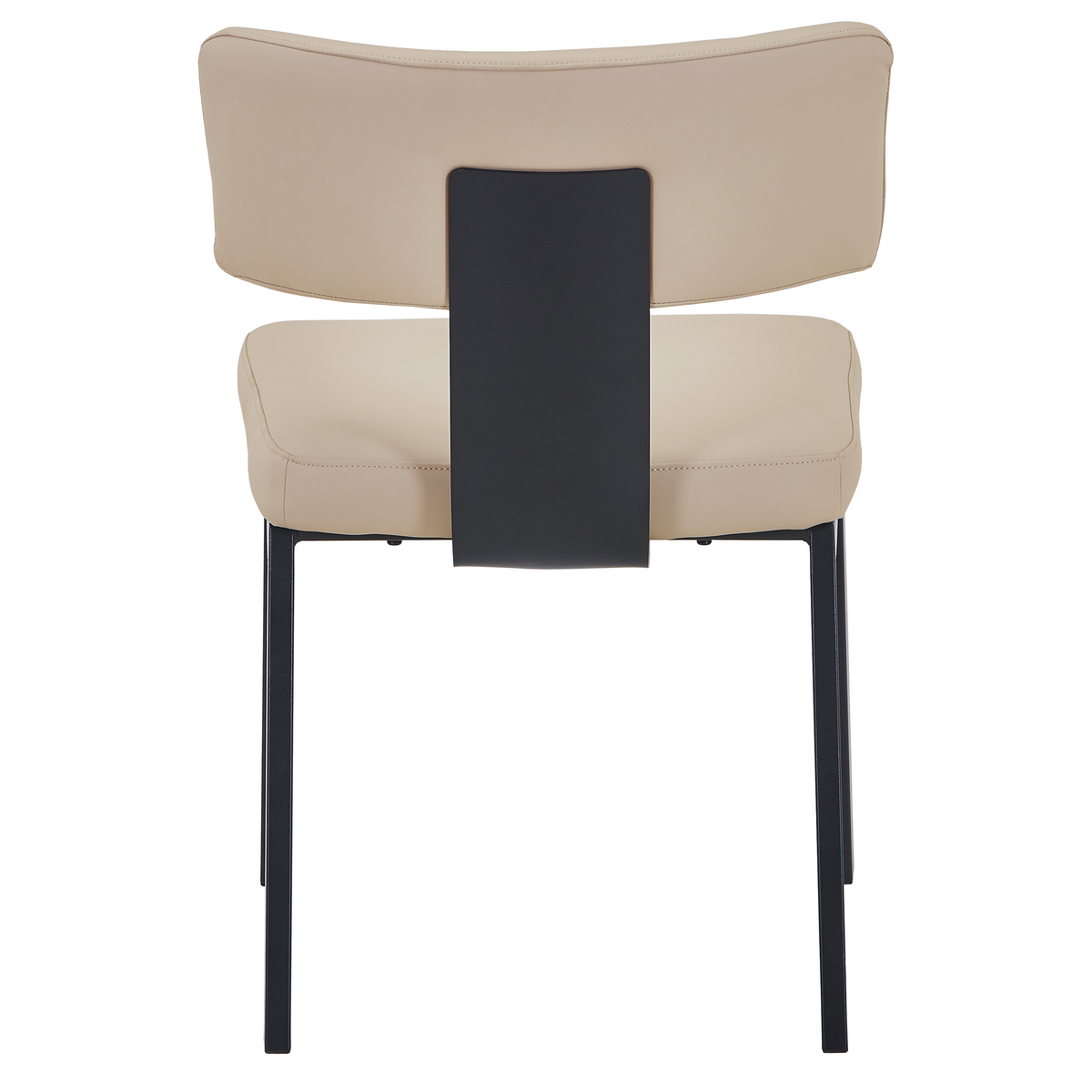 Teres Dining Chair with Leather Upholstery and Steel Legs