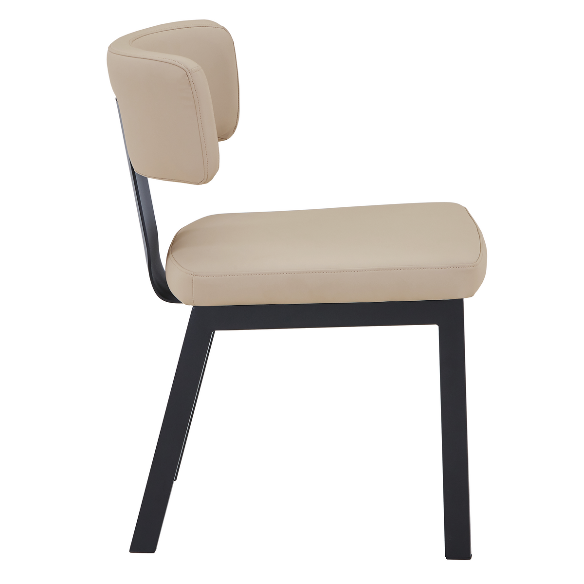 Teres Dining Chair with Leather Upholstery and Steel Legs