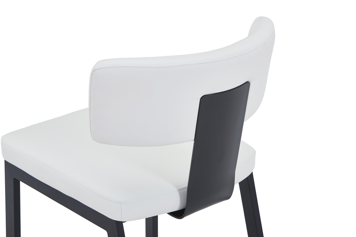 Teres Dining Chair with Leather Upholstery and Steel Legs