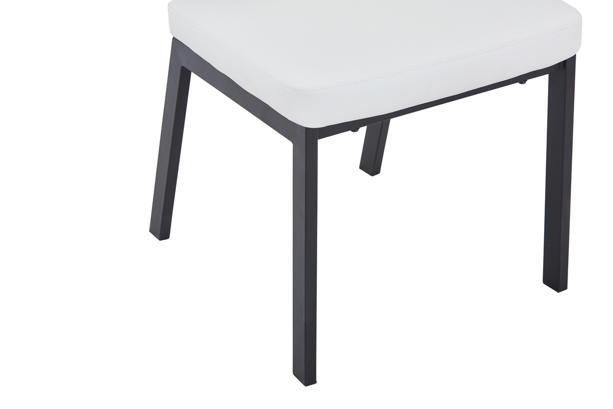 Teres Dining Chair with Leather Upholstery and Steel Legs