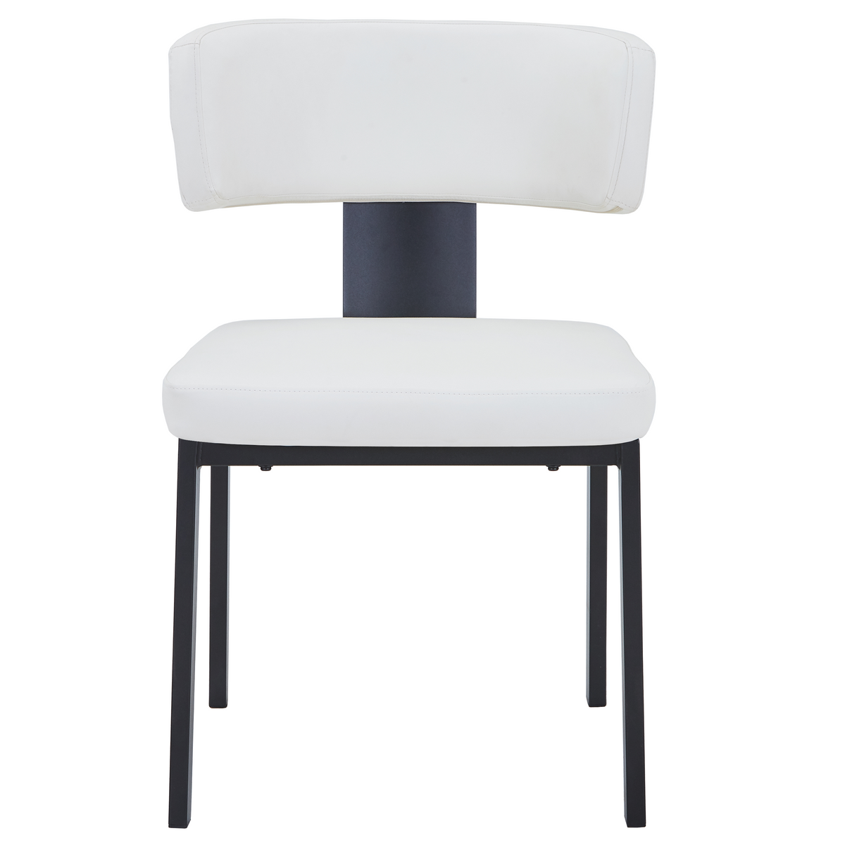 Teres Dining Chair with Leather Upholstery and Steel Legs