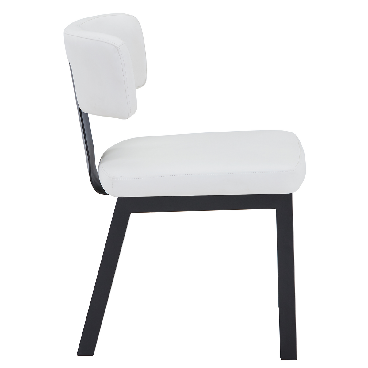 Teres Dining Chair with Leather Upholstery and Steel Legs
