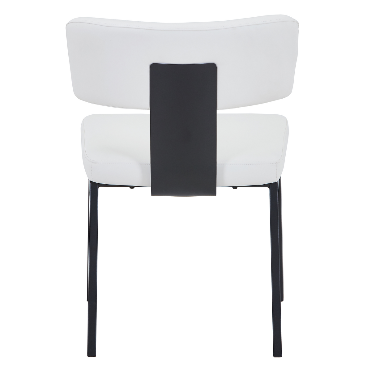Teres Dining Chair with Leather Upholstery and Steel Legs
