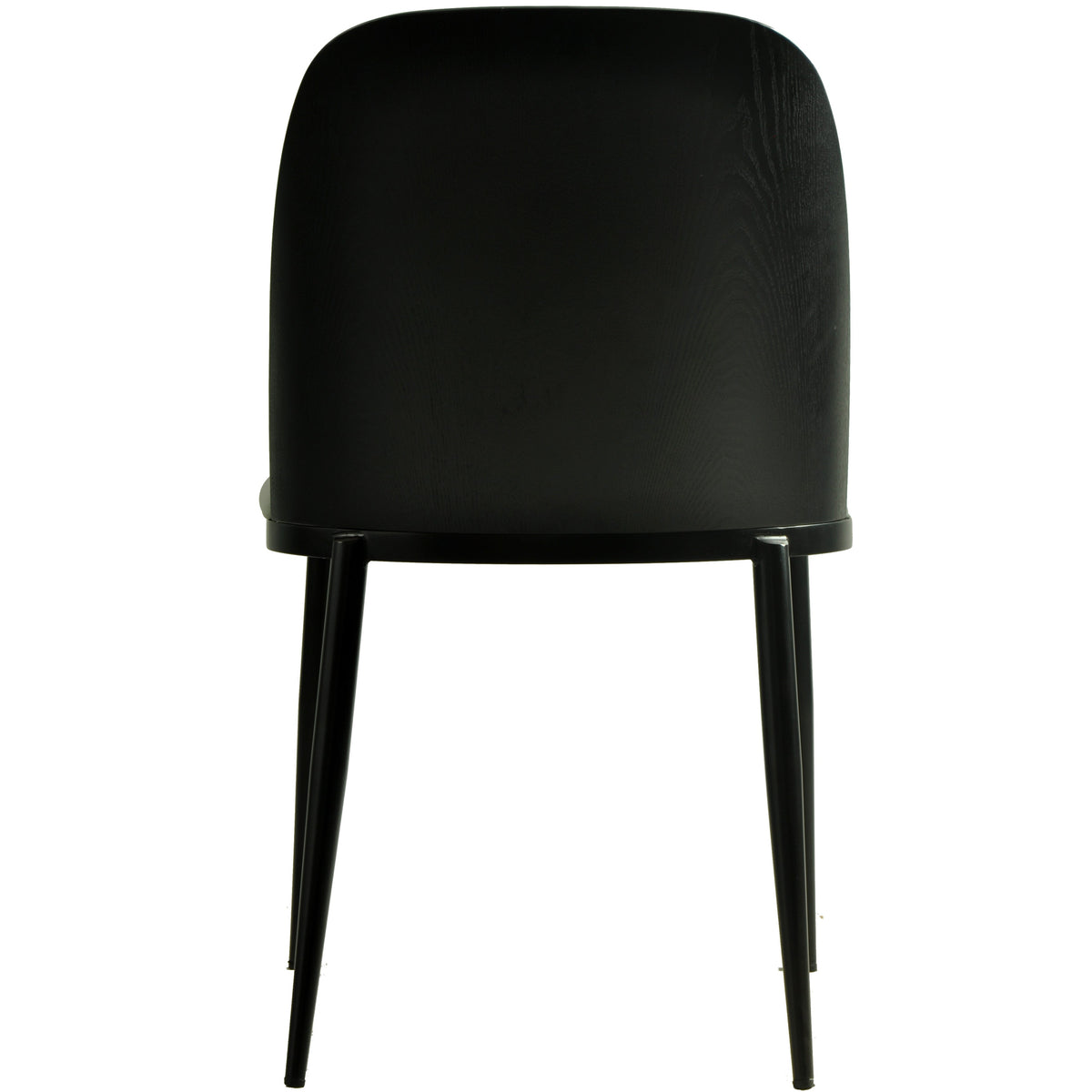 Tule Dining Side Chair with Upholstered Seat and Powder-Coated Steel Frame Black Black Platinum Blue Dining Chair Leisuremod