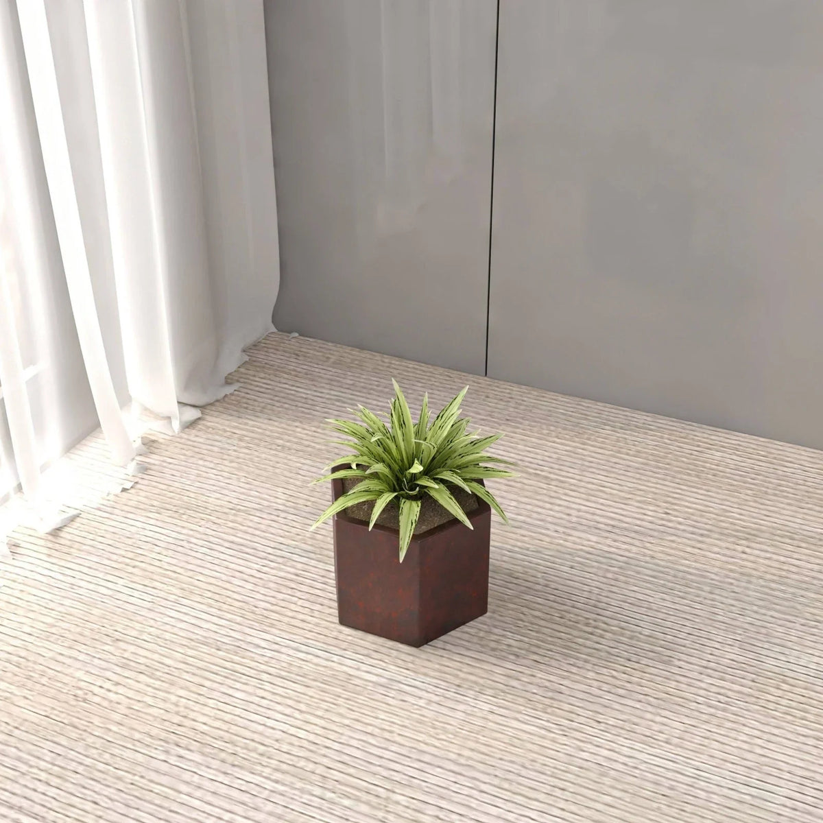 Thicket Modern Fiberstone Planter - Hexagon Design Weather Resistant Plant Pot - Elax Furniture