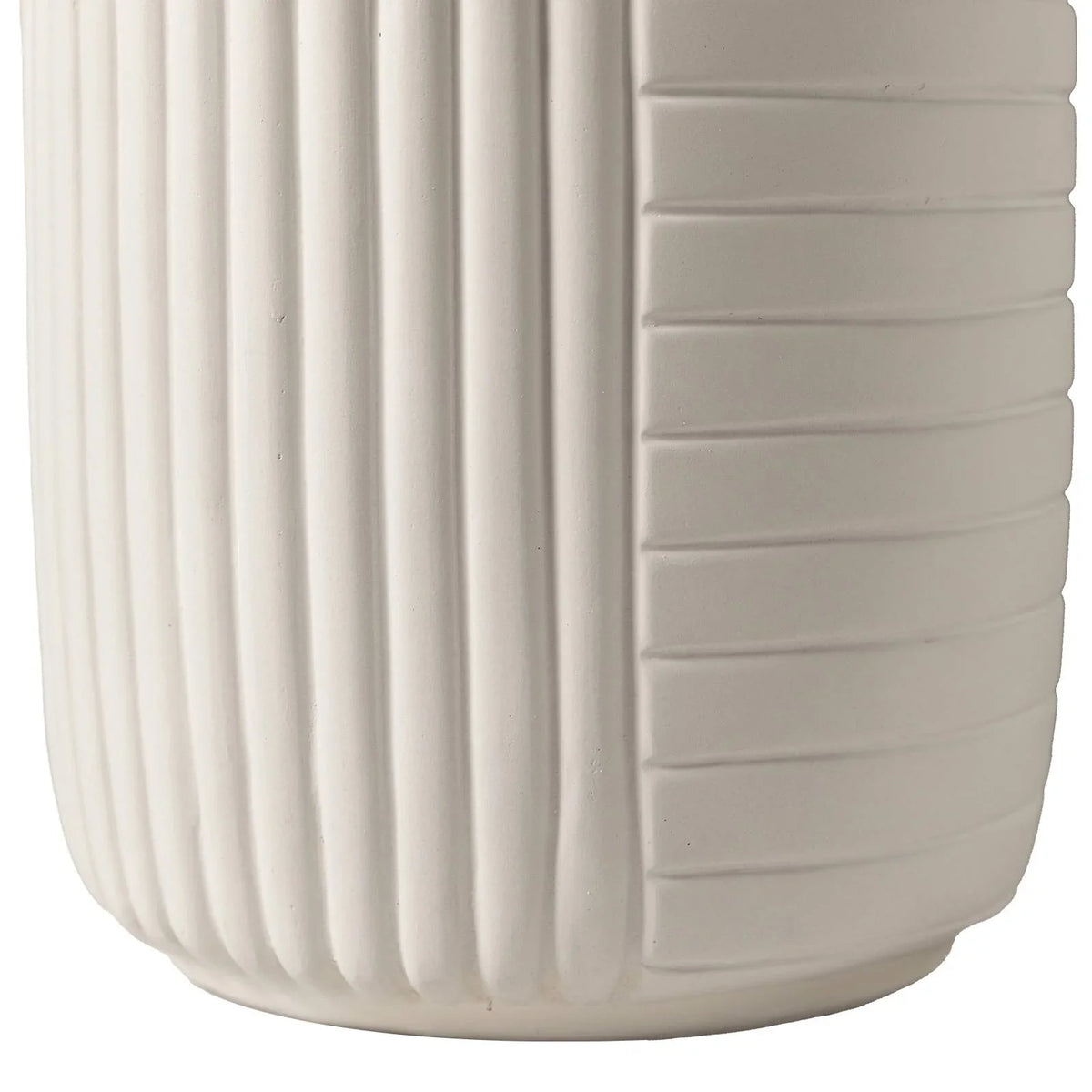 Trove 14" Wide Round Side Fiberstone Table With Ribbed Design - Elax Furniture