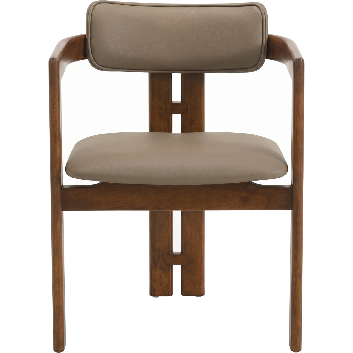 Velo Series Dining Chair with Upholstered Leather and Rubberwood Legs