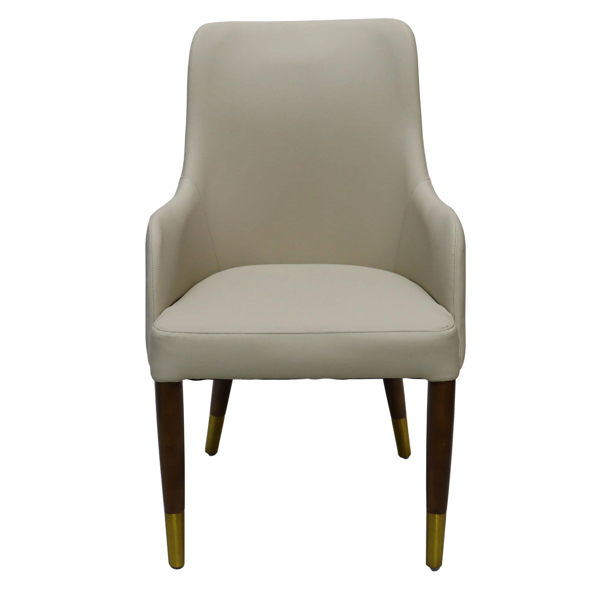 Viva Collection Modern Wooden Dining Arm Chair Upholstered Seat in Leather with Rubber Wood Base - Elax Furniture