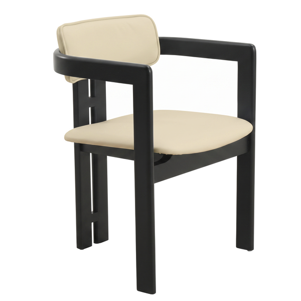 Velo Series Dining Chair with Upholstered Leather and Rubberwood Legs
