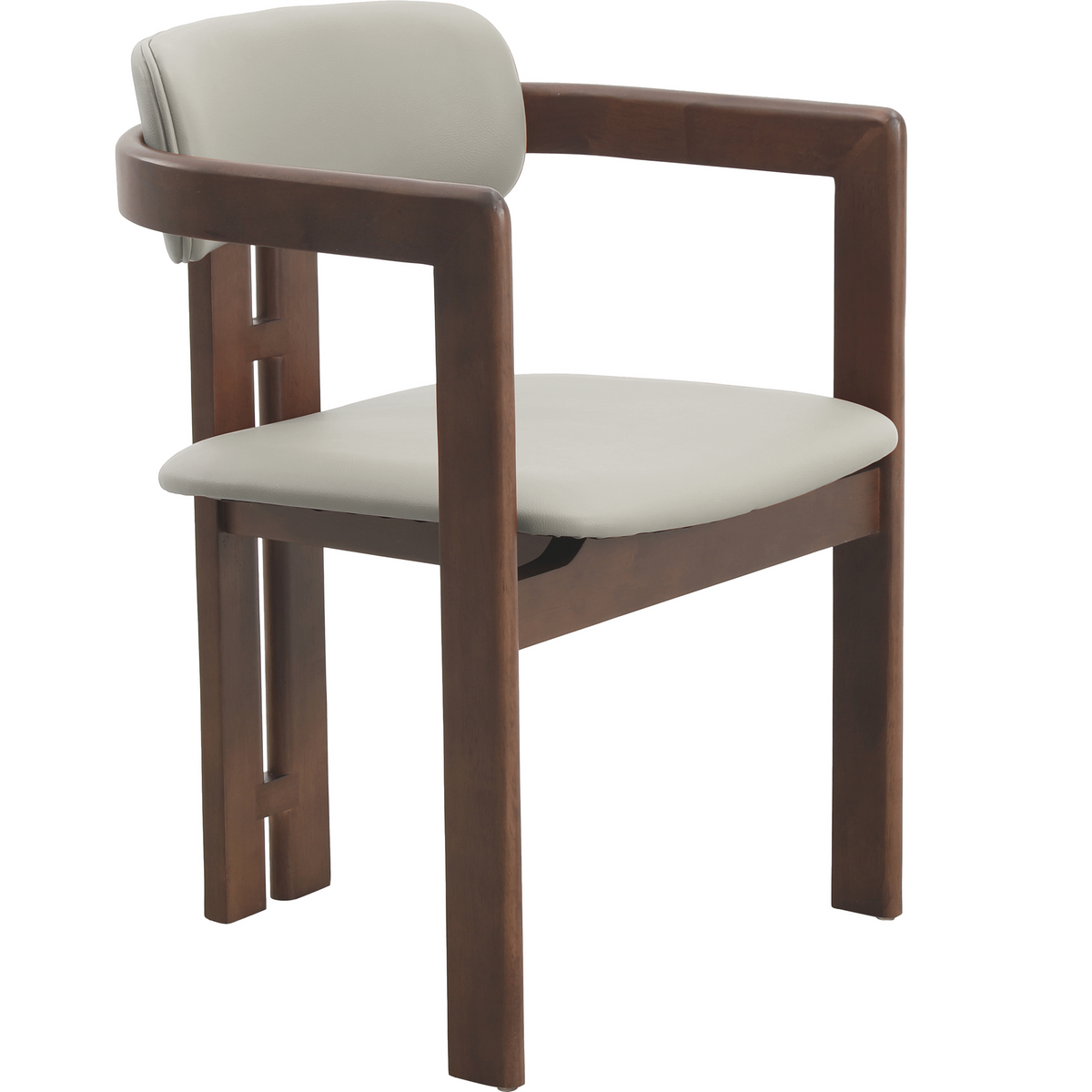 Velo Series Dining Chair with Upholstered Leather and Rubberwood Legs
