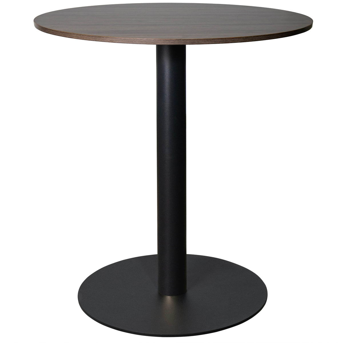 LeisureMod Vail Collection Dining Table Black/Gold Base With 27"/36" Round Black MDF Top - Elax Furniture