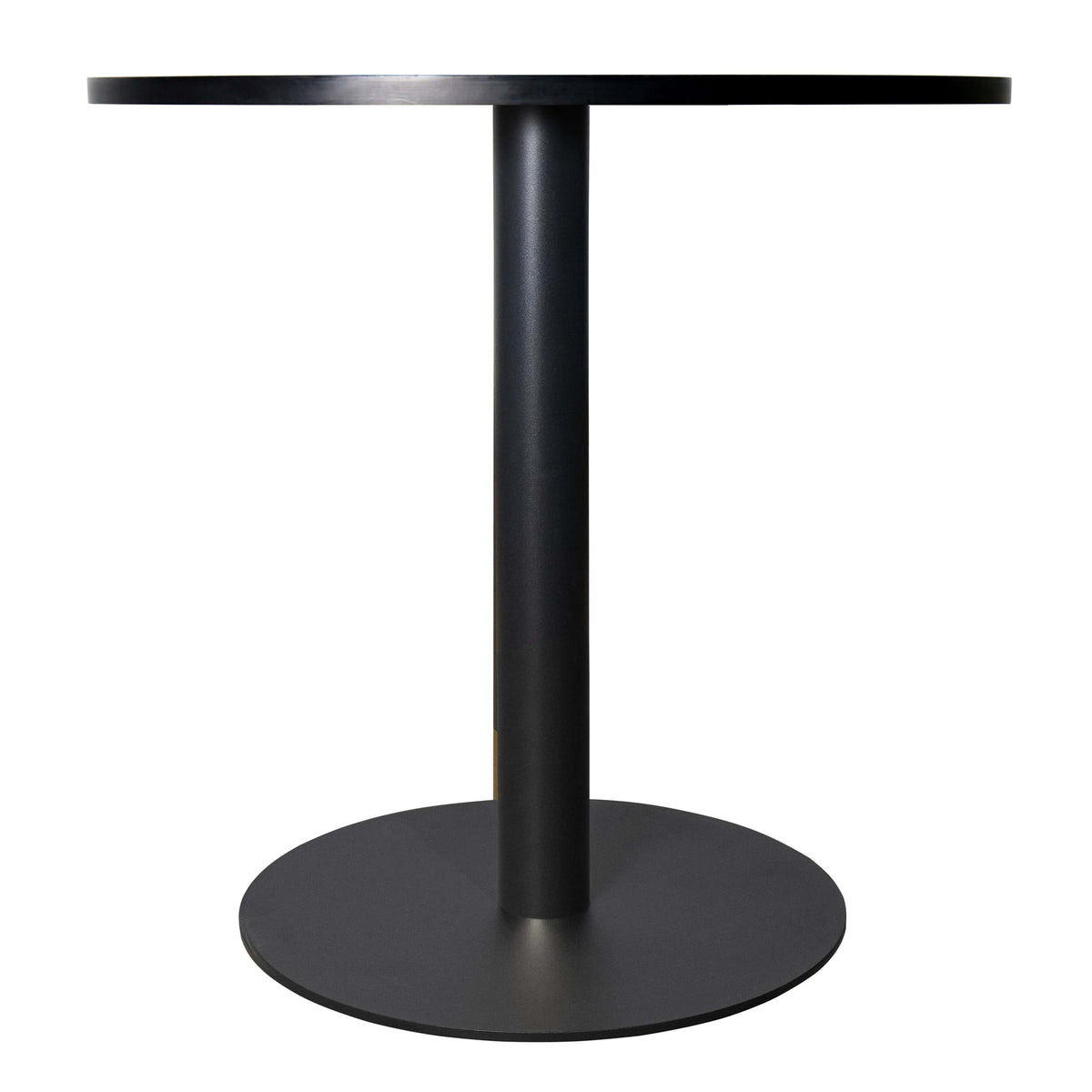 LeisureMod Vail Collection Dining Table Black/Gold Base With 27"/36" Round Black MDF Top - Elax Furniture