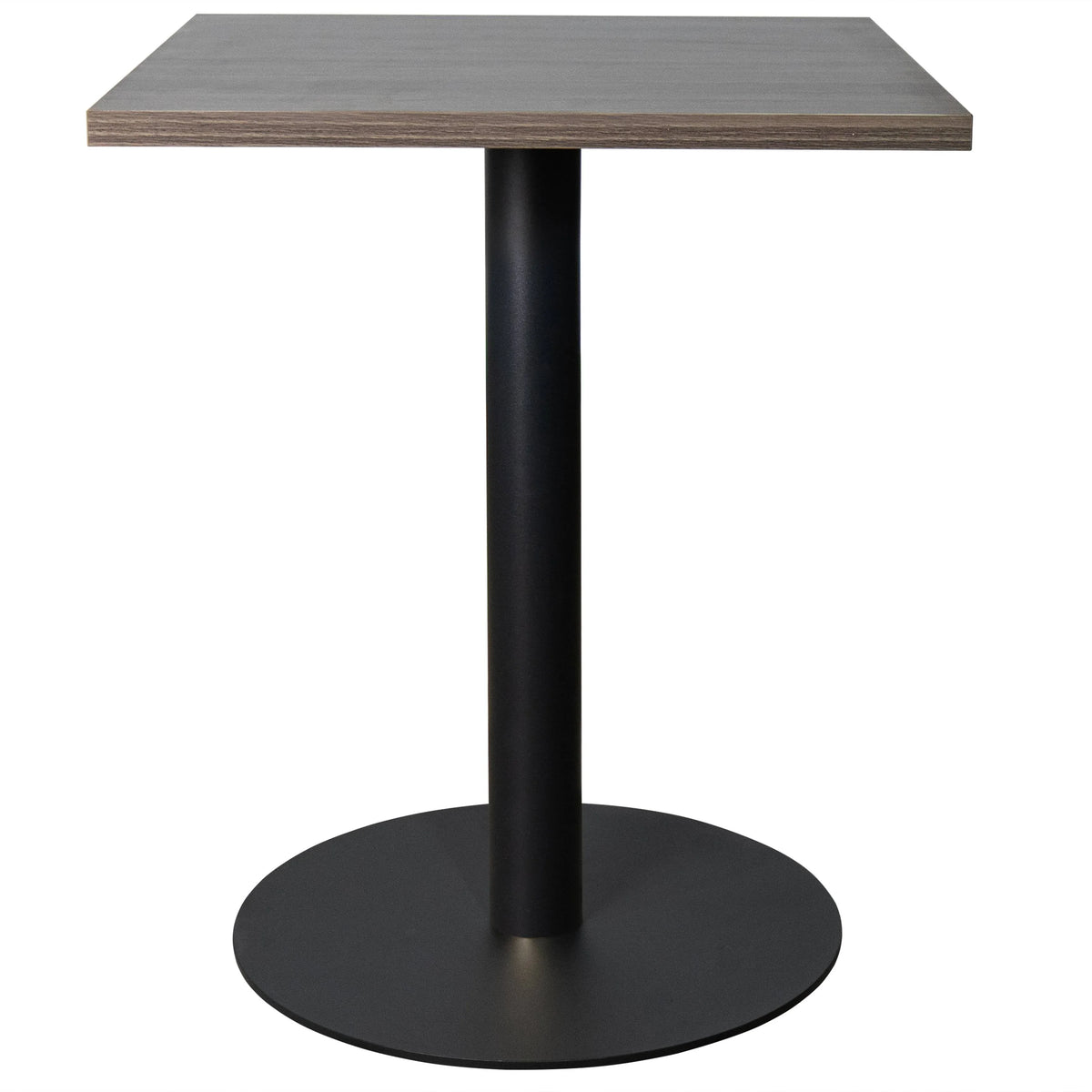 LeisureMod Vail Collection Dining Table Black/Gold Round Base With 24" Square Black MDF Top - Elax Furniture