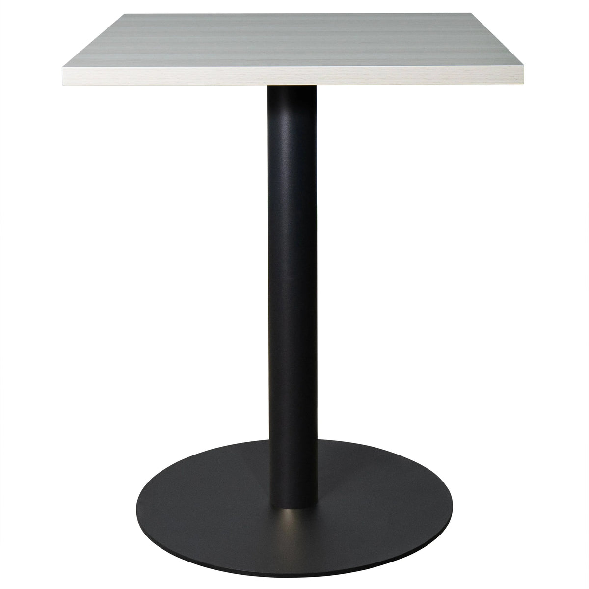 LeisureMod Vail Collection Dining Table Black/Gold Round Base With 24" Square Black MDF Top - Elax Furniture