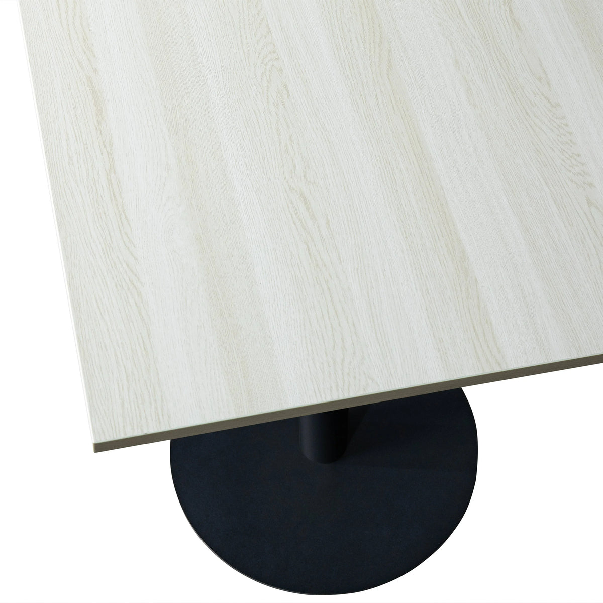 LeisureMod Vail Collection Dining Table Black/Gold Round Base With 24" Square Black MDF Top - Elax Furniture