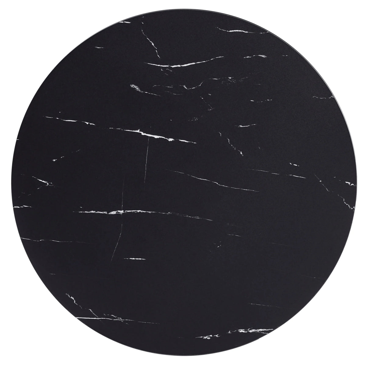 Vail Collection Dining Table Black/Gold Base With 27"/36" Round Stone Top