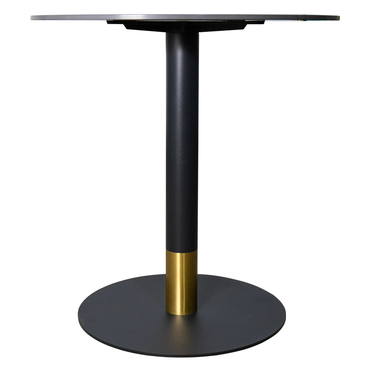 Vail Collection Dining Table Black/Gold Base With 27"/36" Round Stone Top - Elax Furniture
