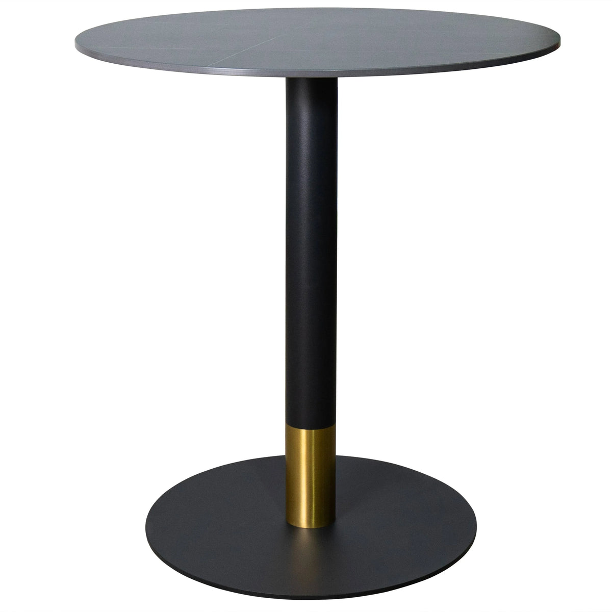 Vail Collection Dining Table Black/Gold Base With 27"/36" Round Stone Top - Elax Furniture