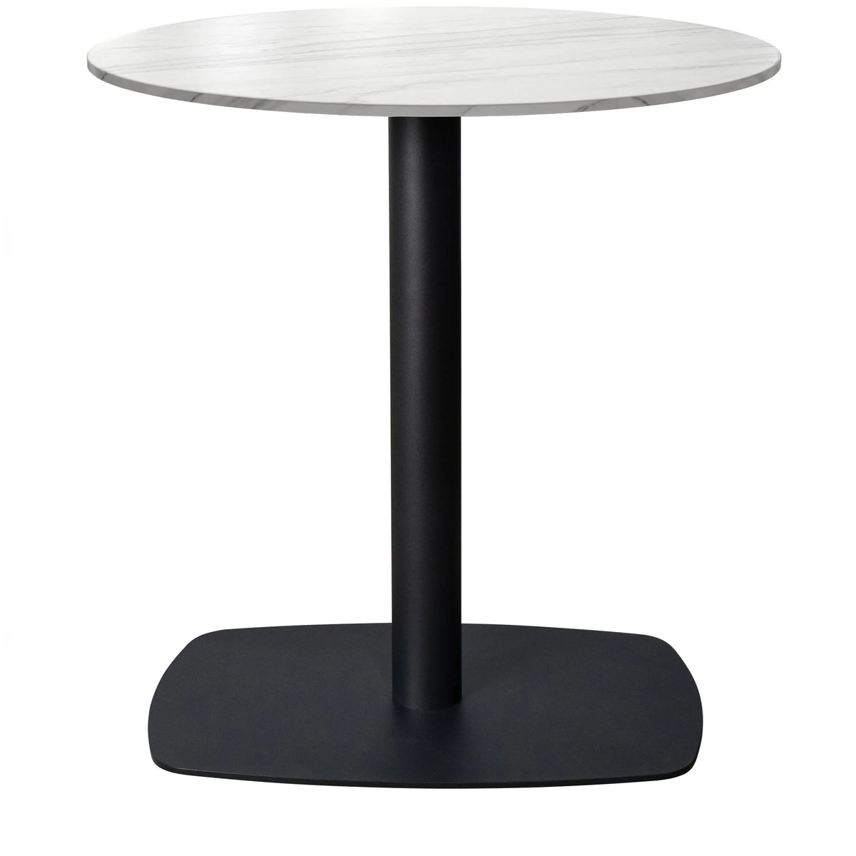 Vail Collection Dining Table Black Rectangle Base With 27"/36" Round Stone Top - Elax Furniture