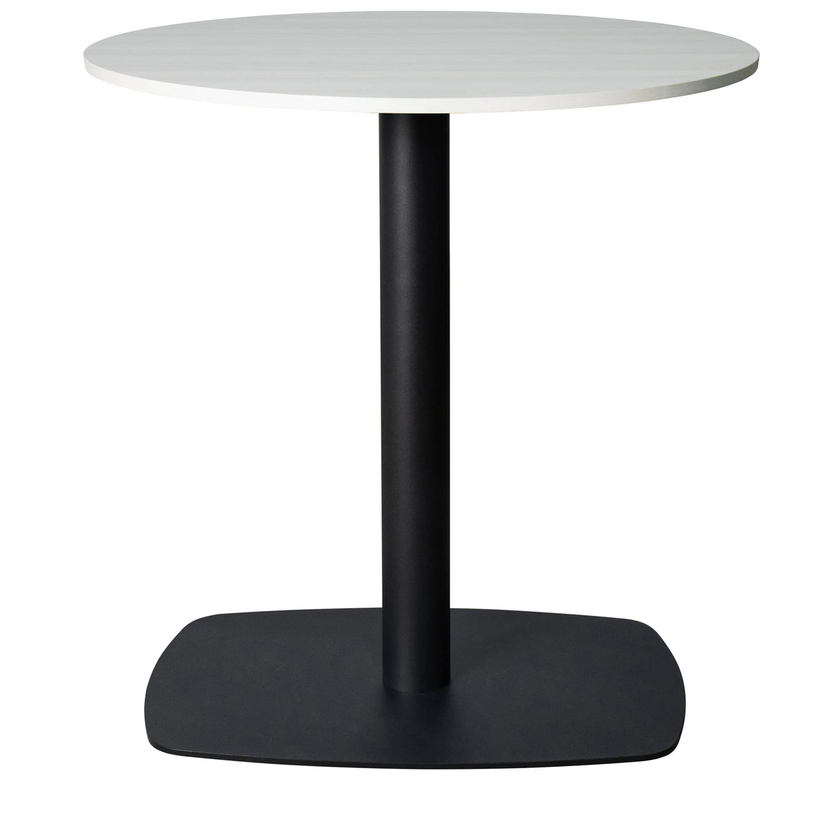 LeisureMod Vail Collection Dining Table Black Rectangle Base With 27"/36" Round Dark Brown MDF Top - Elax Furniture