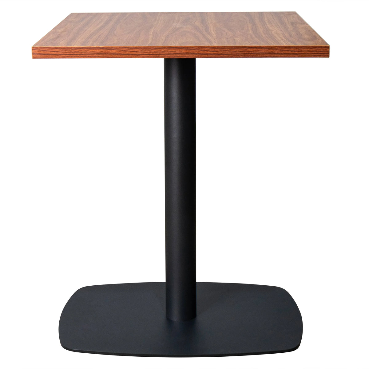 LeisureMod Vail Collection Dining Table Black Rectangle Base With 24" Square MDF Top - Elax Furniture
