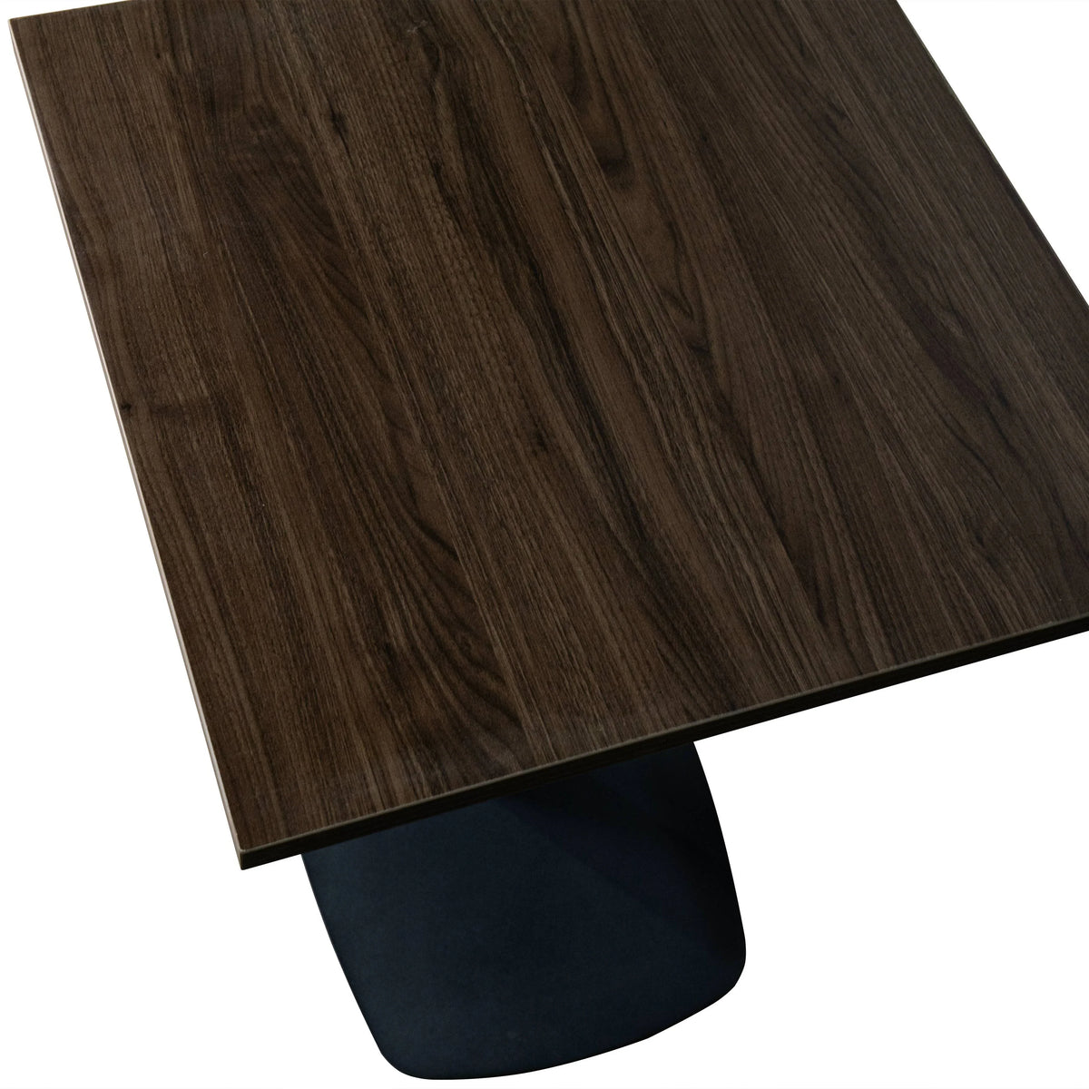 LeisureMod Vail Collection Dining Table Black Rectangle Base With 24" Square MDF Top - Elax Furniture