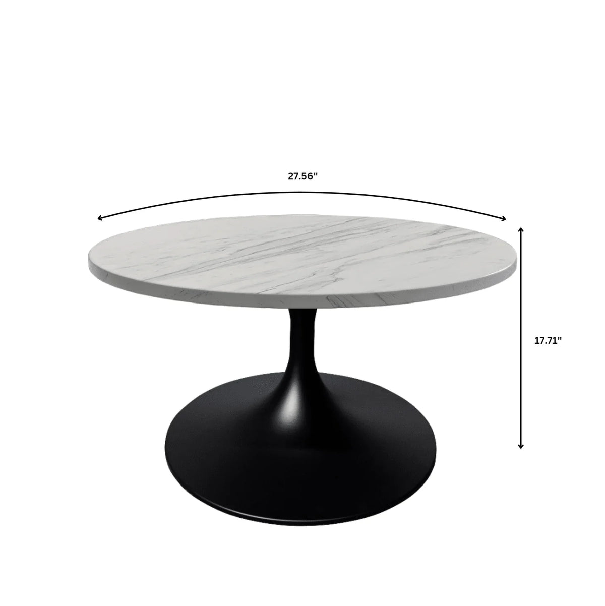 Verve 27β Round Coffee Table with Resin Top and Stainless Steel Base - Elax Furniture