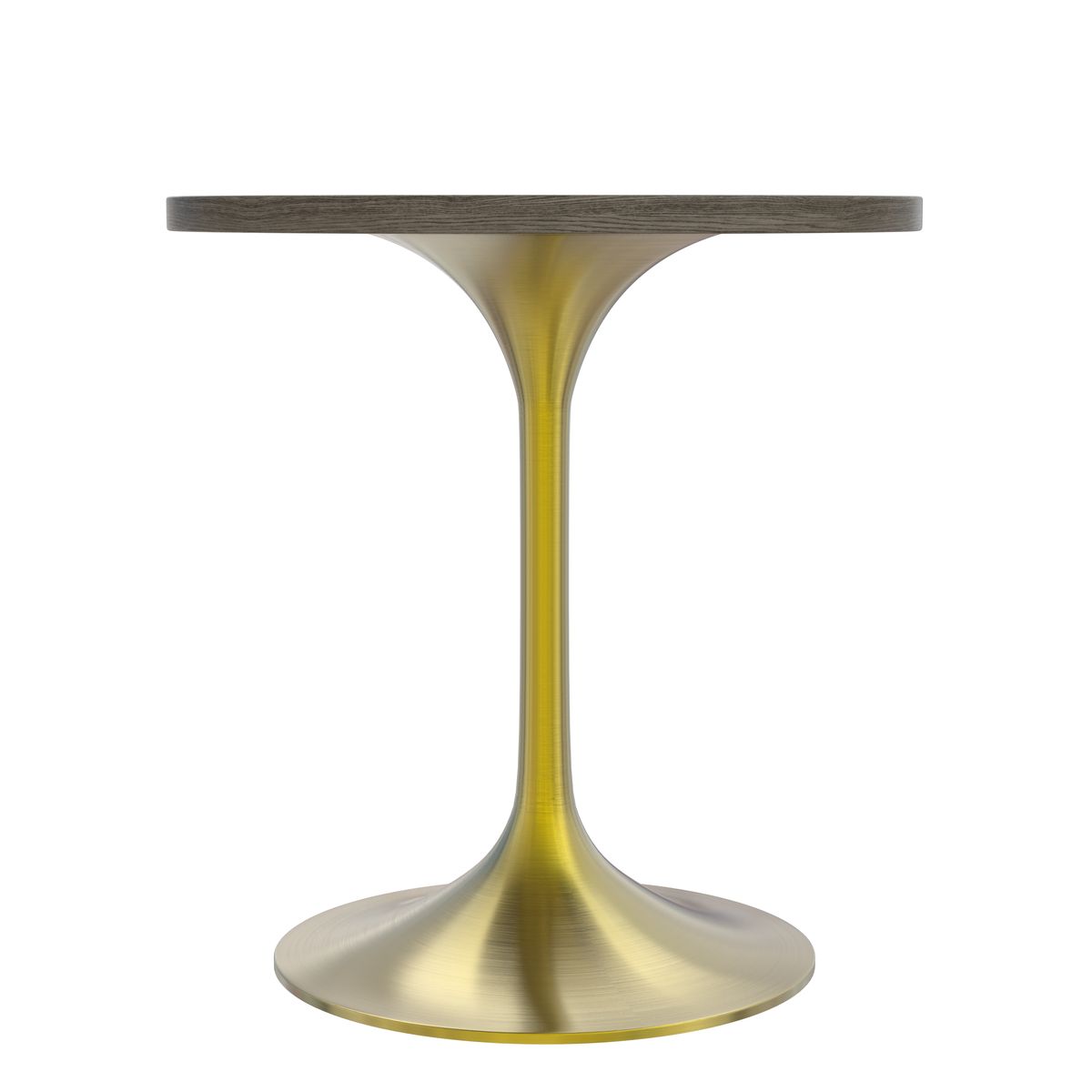 Verve Round Dining Table with MDF/Sintered Stone/Resin Tabletop in Gold Stainless Steel Pedestal Base MDF 27 Inch Dark Maple Dining Table Leisuremod