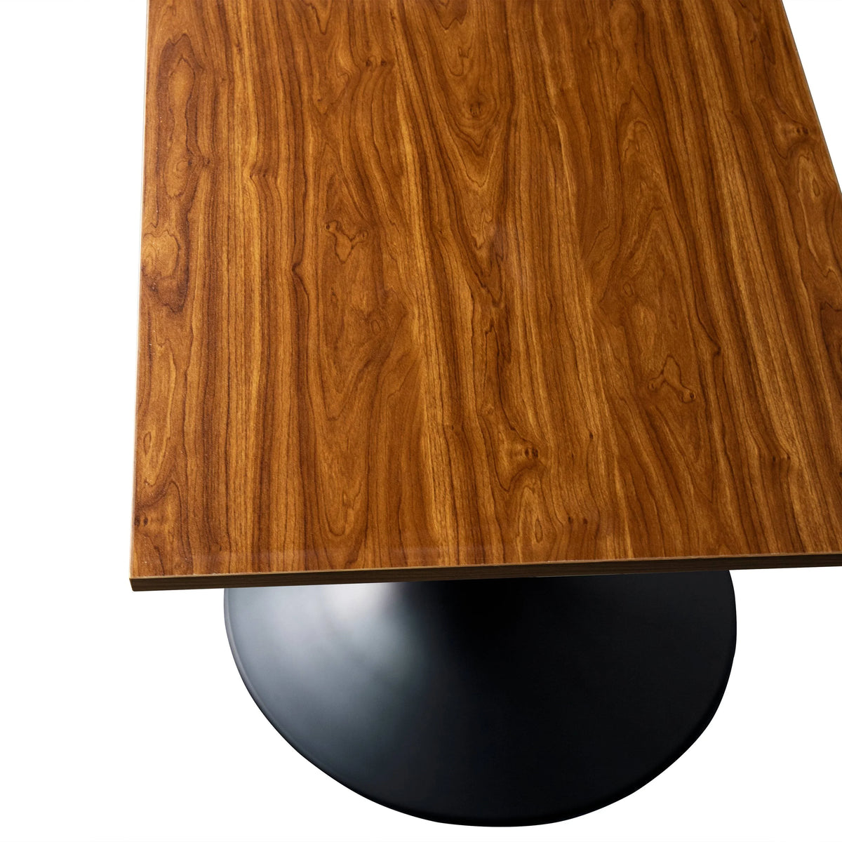 LeisureMod Verve Collection 24"Square Dining Table, Black/White/Brushed Gold Base with Black MDF Top - Elax Furniture
