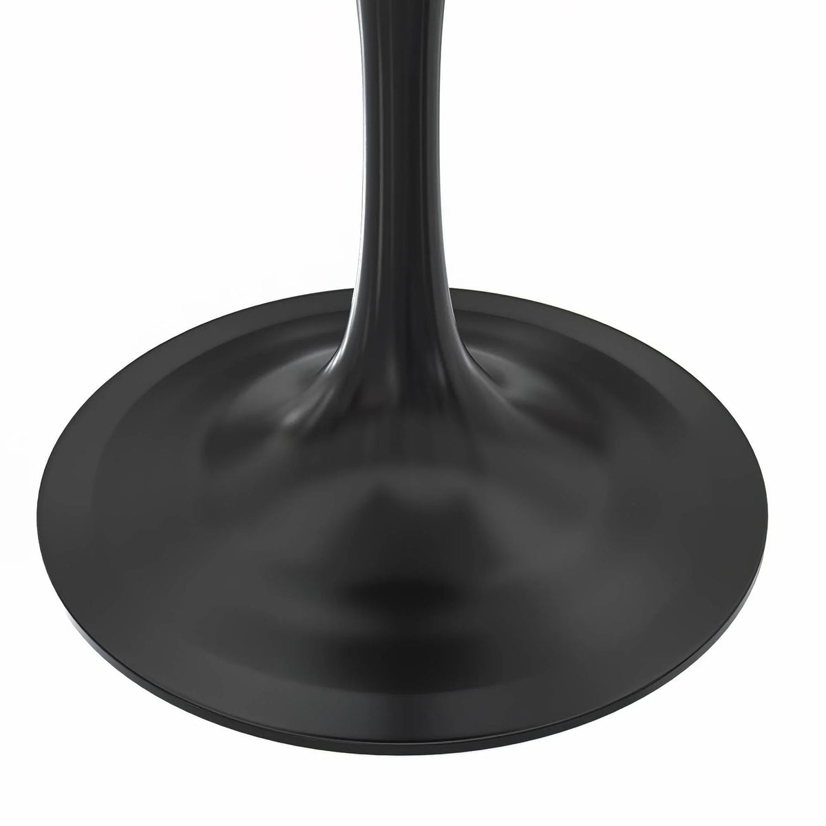 Verve Square Dining Table with a Laminated White Marbleized Tabletop and Black Stainless Steel Base - Elax Furniture