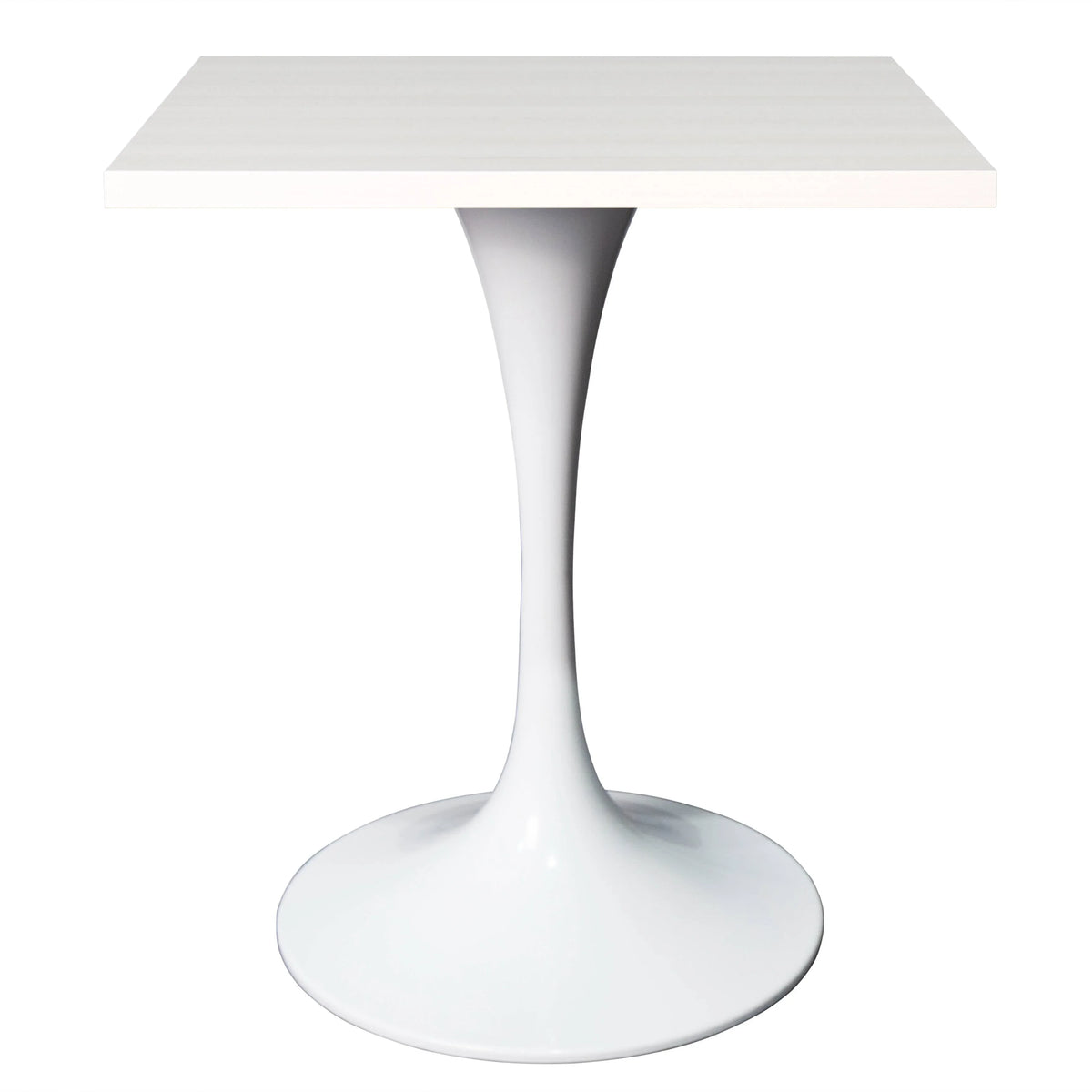 LeisureMod Verve Collection 24"Square Dining Table, Black/White/Brushed Gold Base with Black MDF Top - Elax Furniture