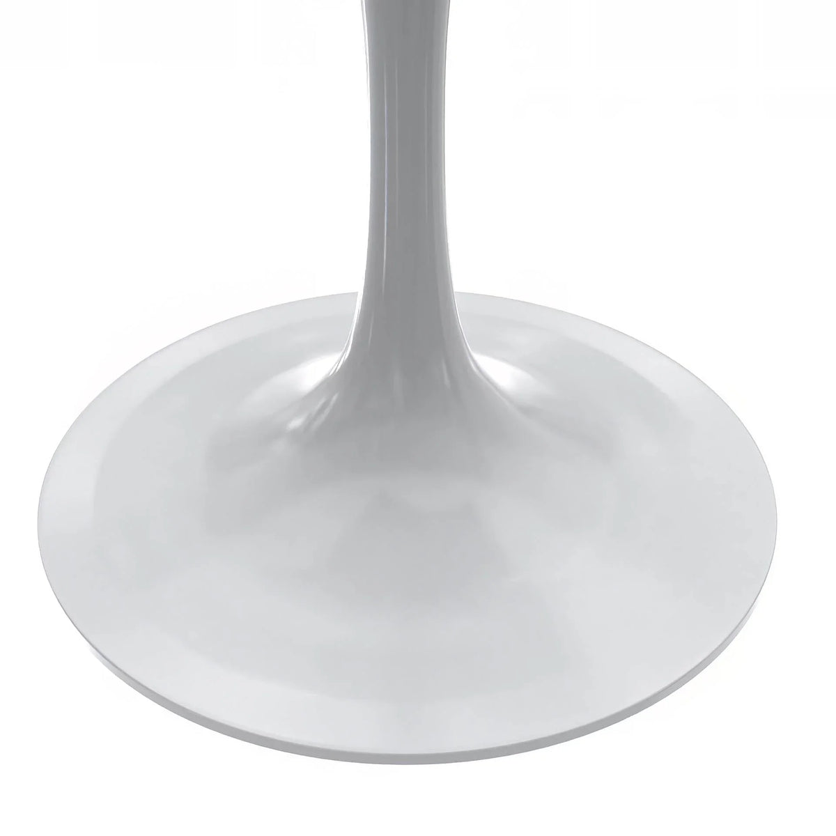 Verve Square Dining Table with a Laminated White Marbleized Tabletop and White Steel Pedestal Base - Elax Furniture