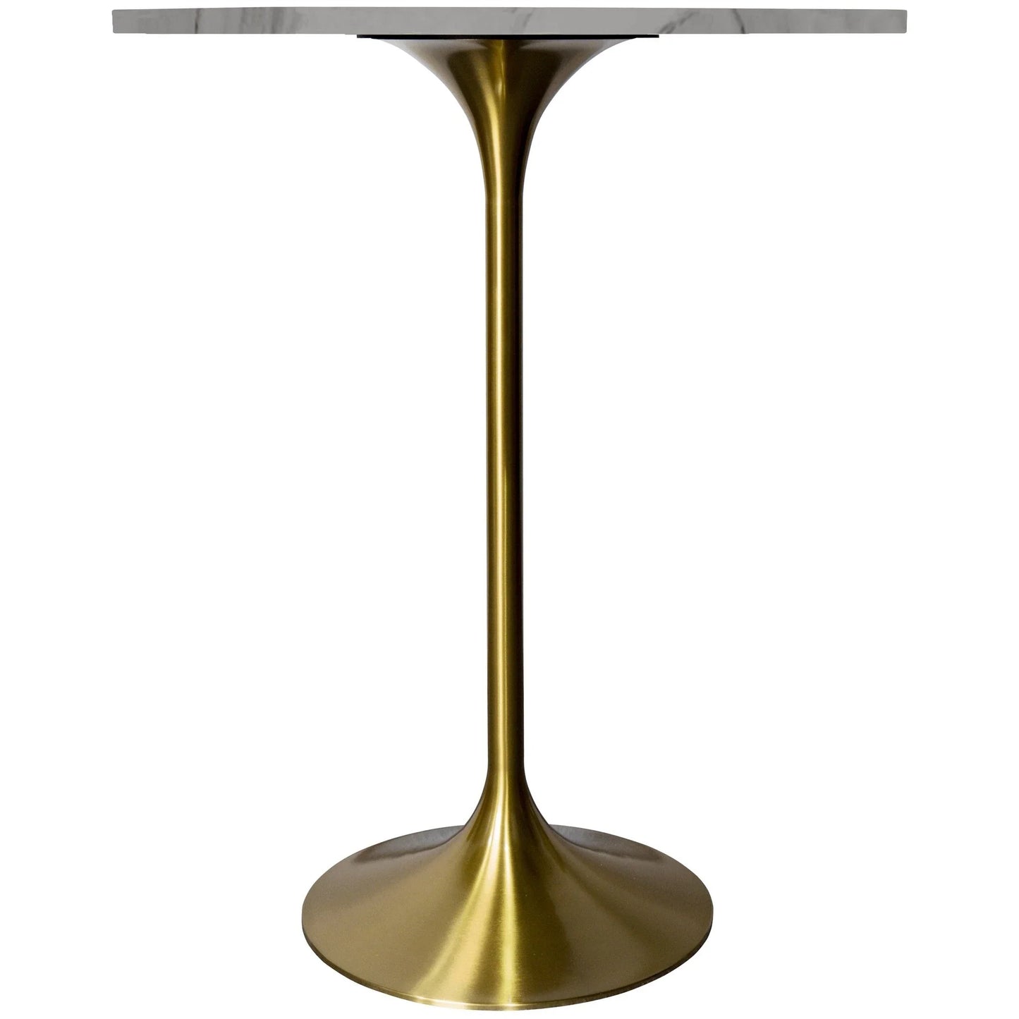 Verve Bar Height Dining Table with 27" Round Sintered Stone Top and Gold Stainless Steel Base - Elax Furniture