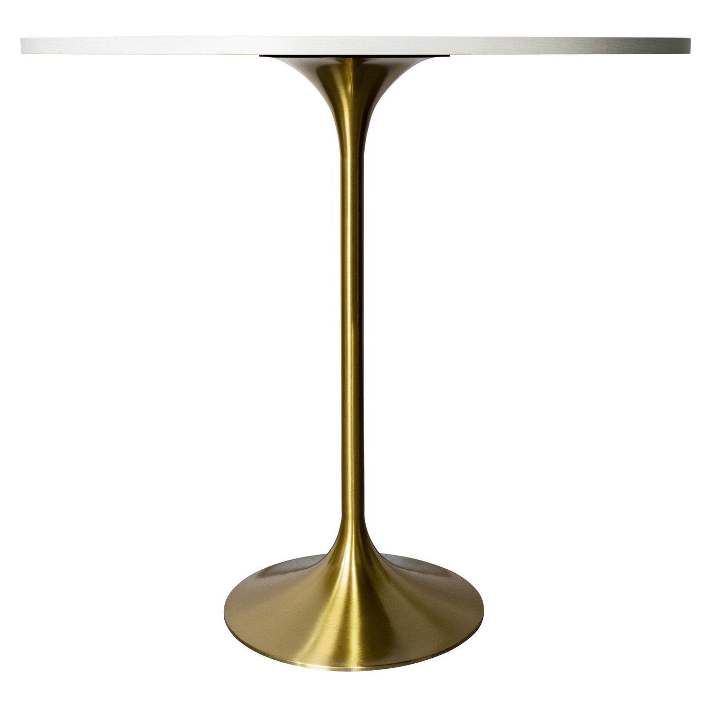 Verve Bar Height Dining Table with 48" Round MDF Top and Gold Stainless Steel Pedestal Base - Elax Furniture