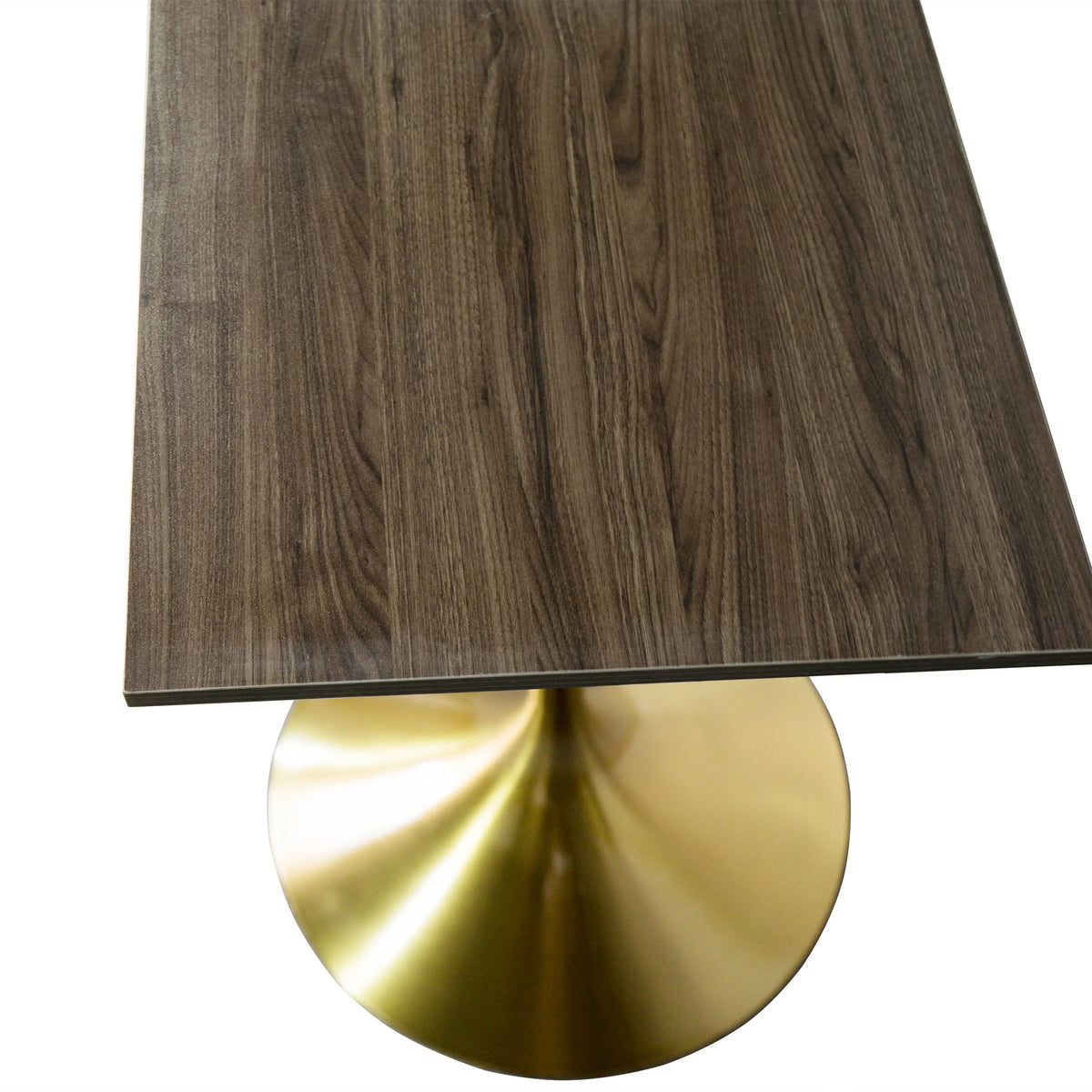 LeisureMod Verve 24" Square Top Bar Height Table, Brushed Gold/Black/White Stainless Steel Base with MDF Table Top - Elax Furniture