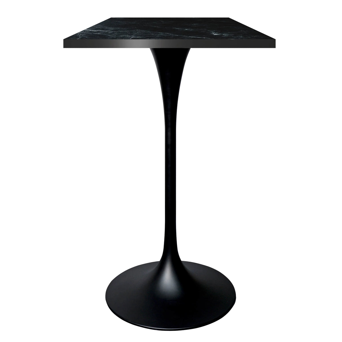 LeisureMod Verve 24" Square Top Bar Height Table, Brushed Gold/Black/White Stainless Steel Base with MDF Table Top - Elax Furniture