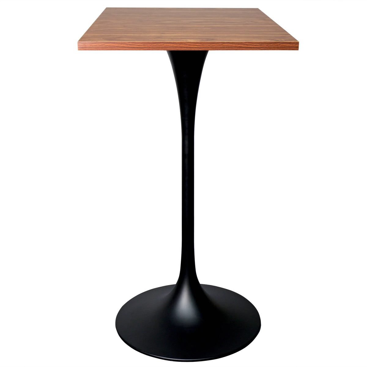 LeisureMod Verve 24" Square Top Bar Height Table, Brushed Gold/Black/White Stainless Steel Base with MDF Table Top - Elax Furniture