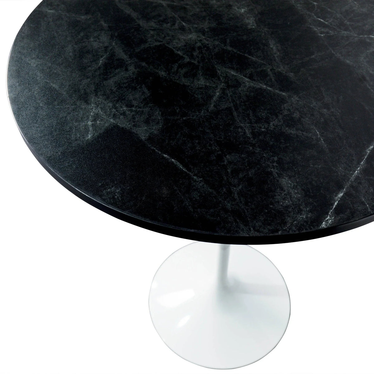 Verve Bar Height Dining Table with 27" Round Sintered Stone Top and White Stainless Steel Base - Elax Furniture