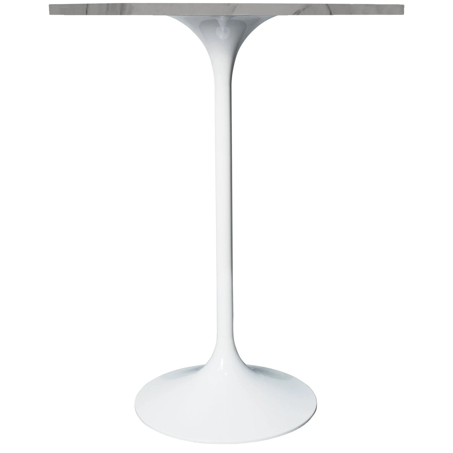 Verve Bar Height Dining Table with 27" Round Sintered Stone Top and White Stainless Steel Base - Elax Furniture