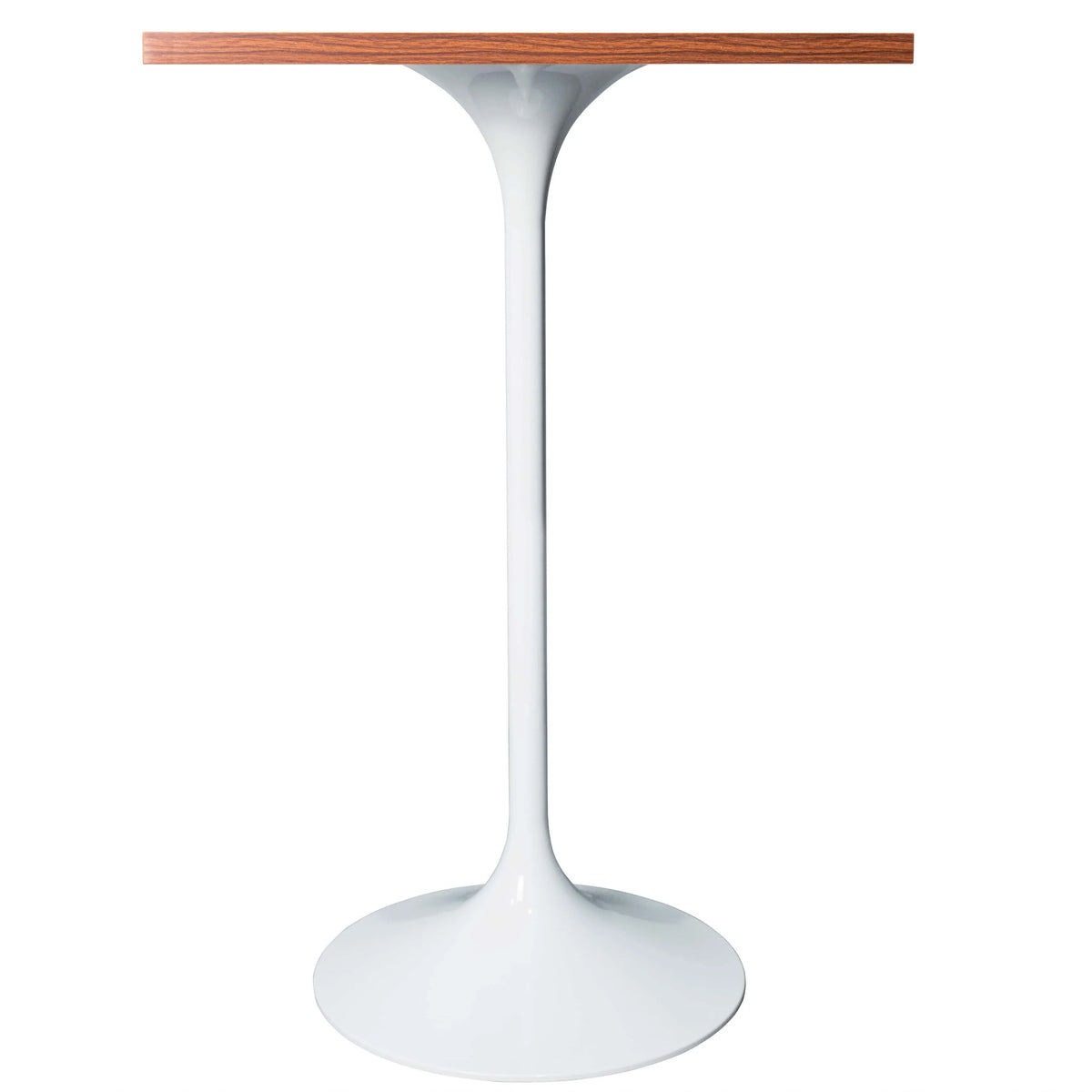 LeisureMod Verve 24" Square Top Bar Height Table, Brushed Gold/Black/White Stainless Steel Base with MDF Table Top - Elax Furniture