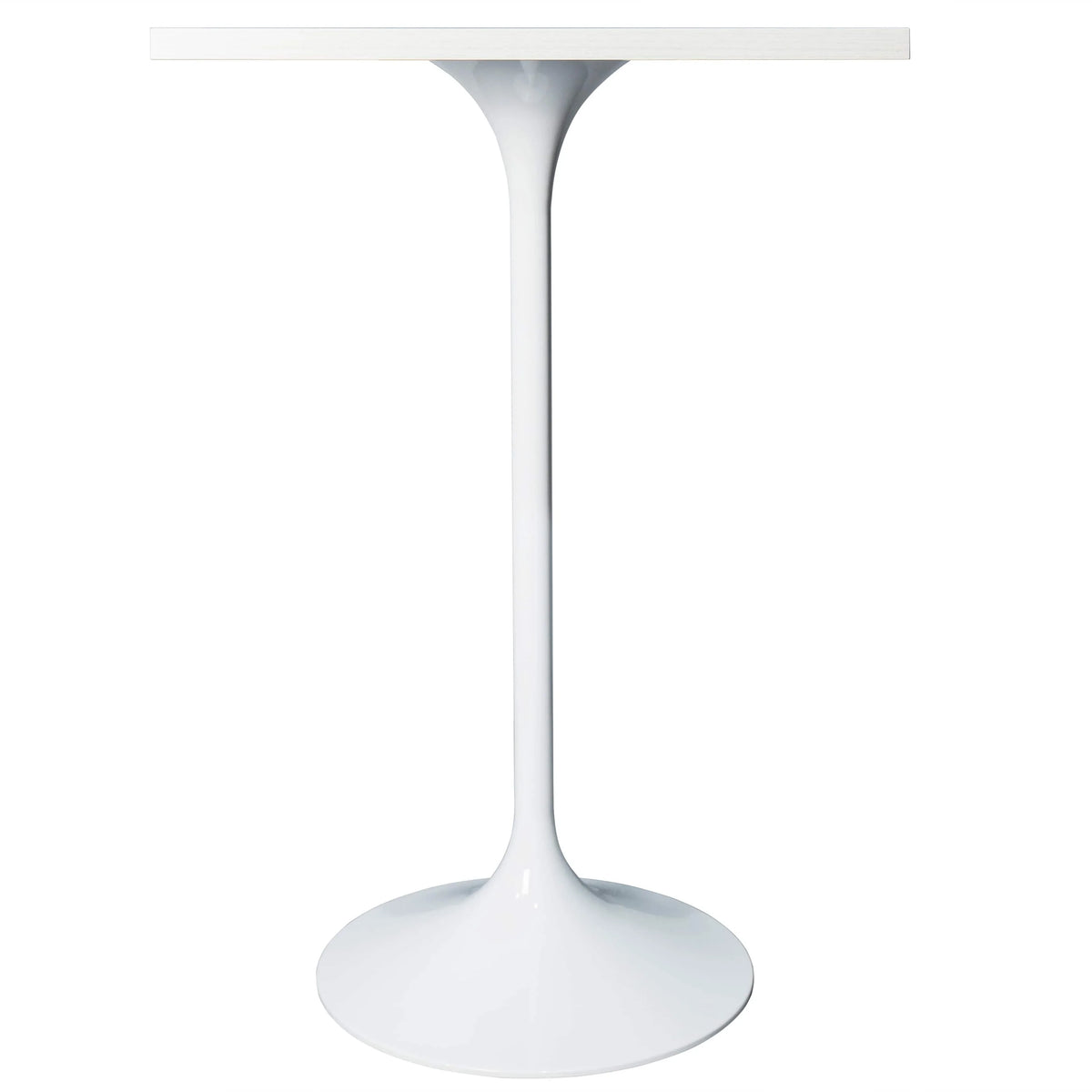 LeisureMod Verve 24" Square Top Bar Height Table, Brushed Gold/Black/White Stainless Steel Base with MDF Table Top - Elax Furniture