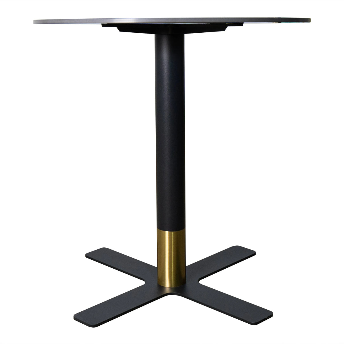 Vail Collection Dining Table Black/Gold X Base With 27"/36" Round BLack Stone Top - Elax Furniture