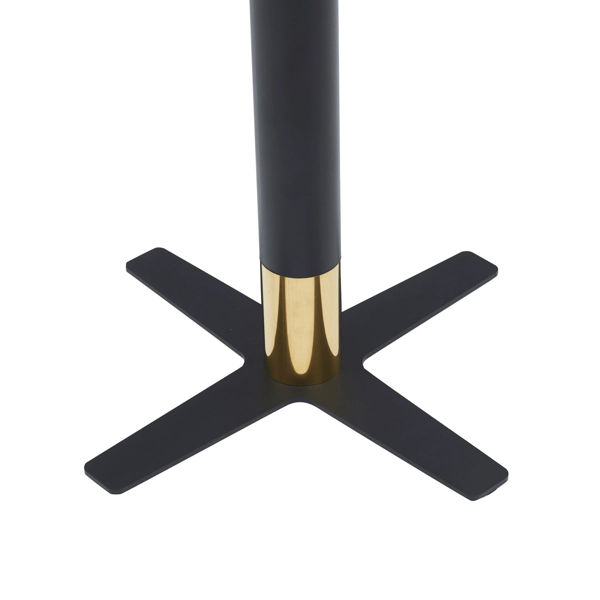 LeisureMod Vail Collection Dining Table Black/Gold X Base With 27"/36" Round Black MDF Top