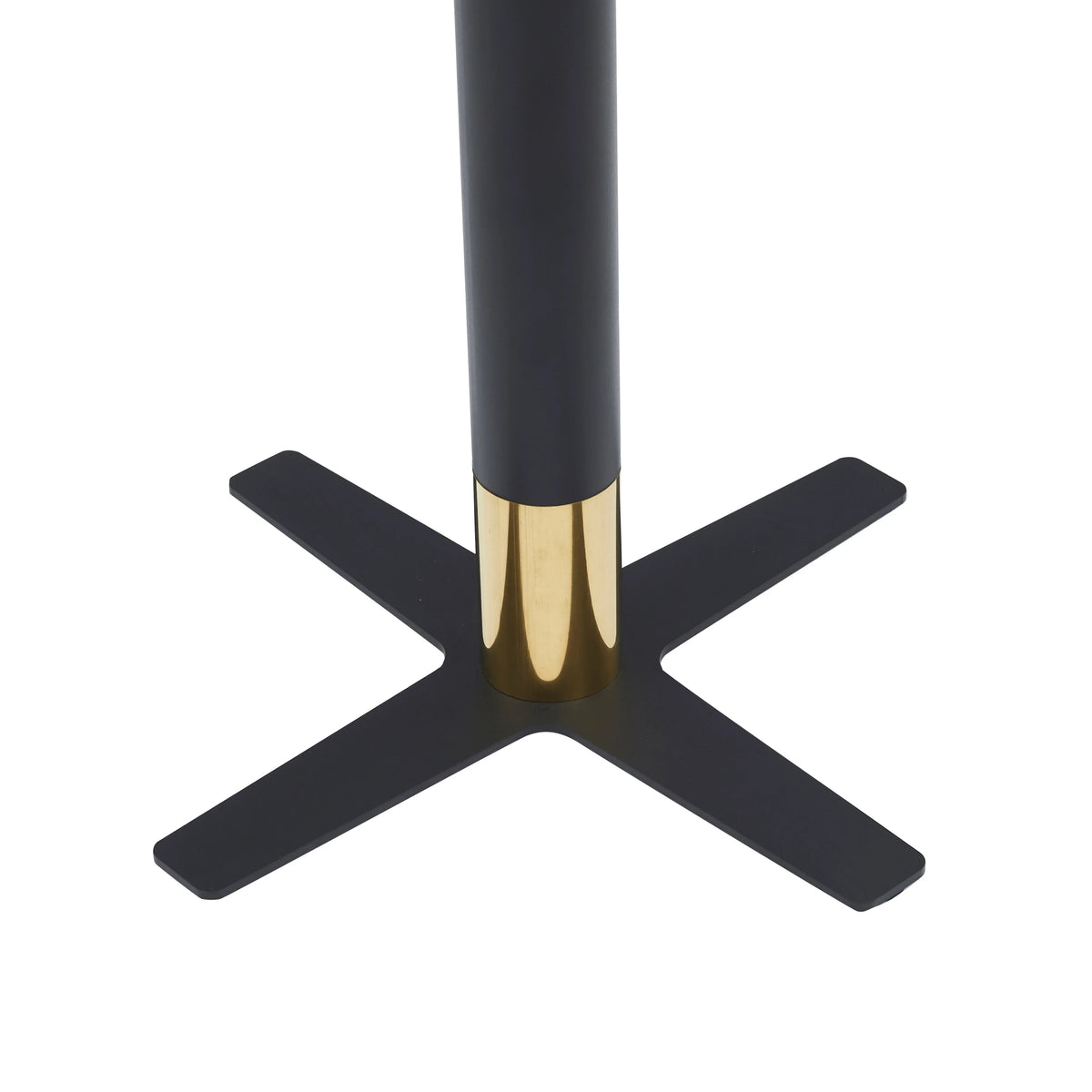 LeisureMod Vail Collection Dining Table Black/Gold X Base With 27"/36" Round Black MDF Top