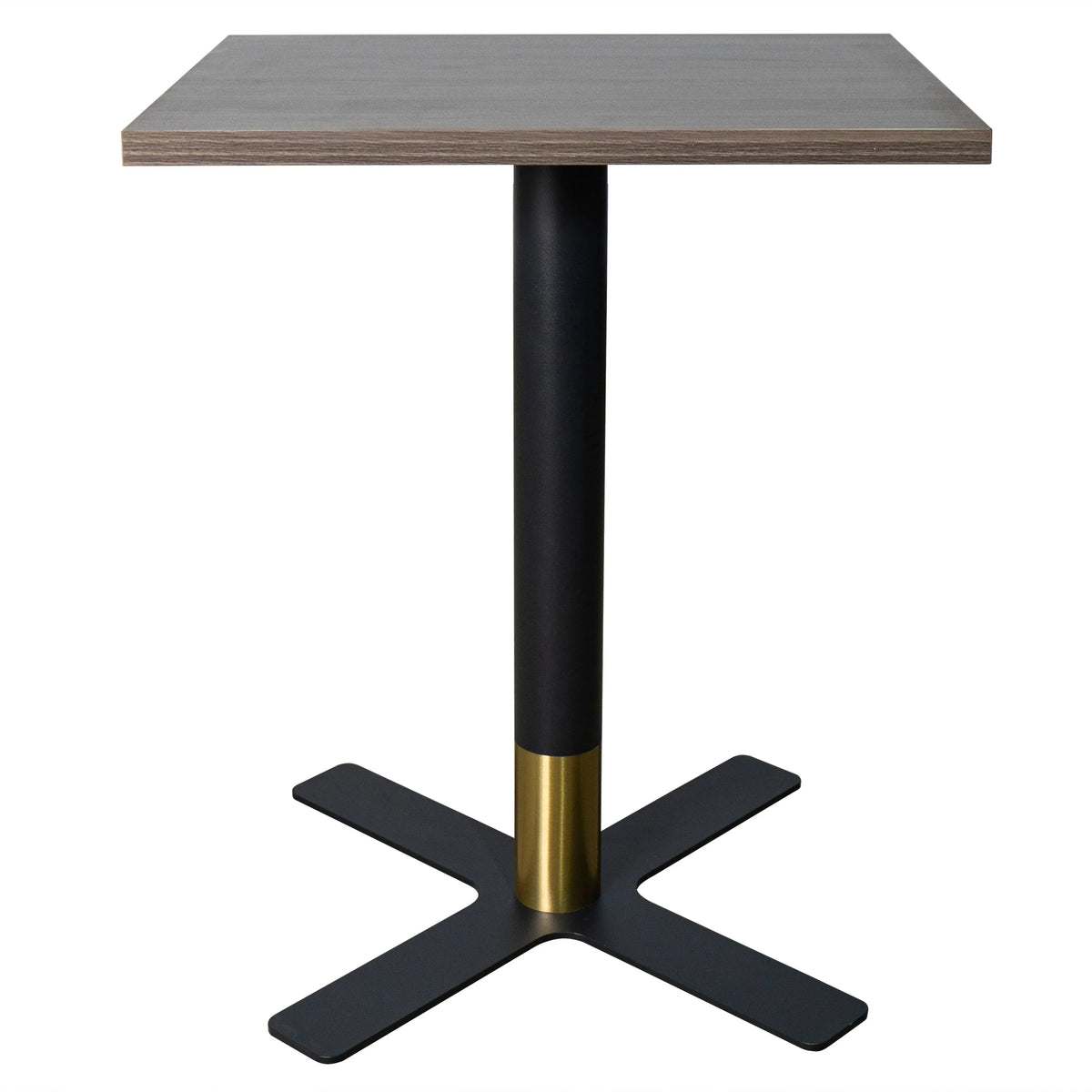 LeisureMod Vail Collection Dining Table Black/Gold X Base With 24" Square MDF Top - Elax Furniture