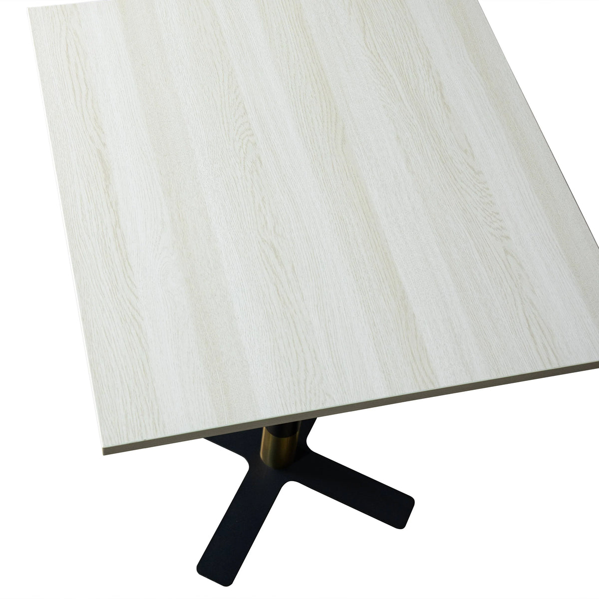 LeisureMod Vail Collection Dining Table Black/Gold X Base With 24" Square MDF Top - Elax Furniture