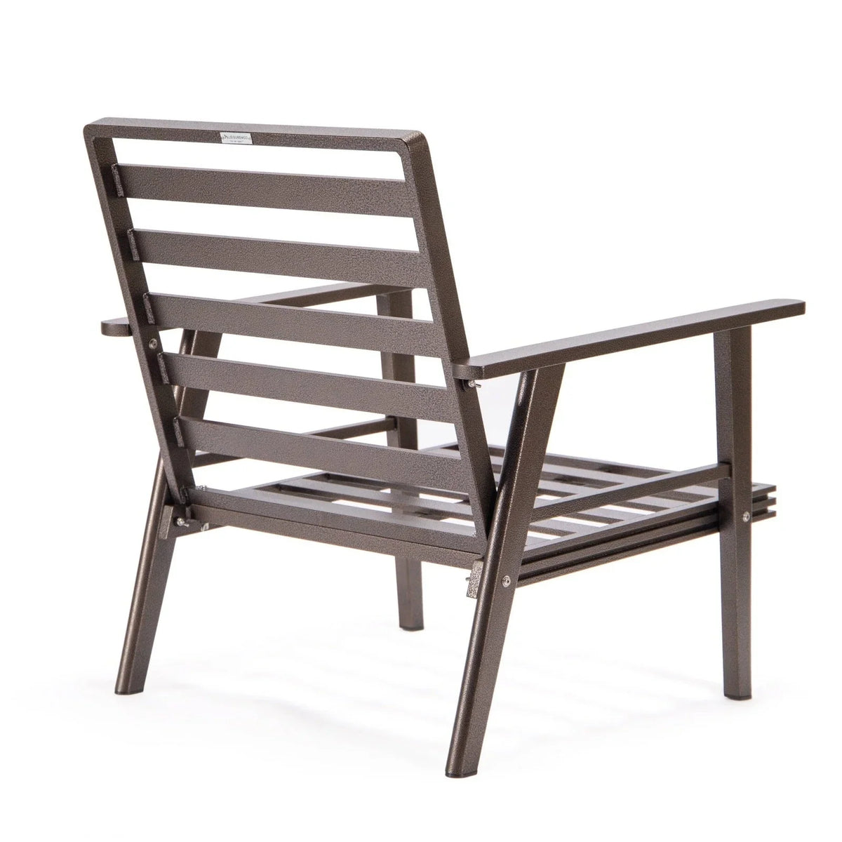 Walbrooke Modern 3-Piece Outdoor Patio Set with Brown Aluminum Frame and Removable Cushions Loveseat and Set of 2 Armchairs - Elax Furniture